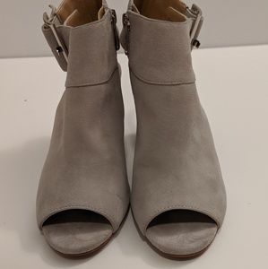Gray Peep-Toe Heels